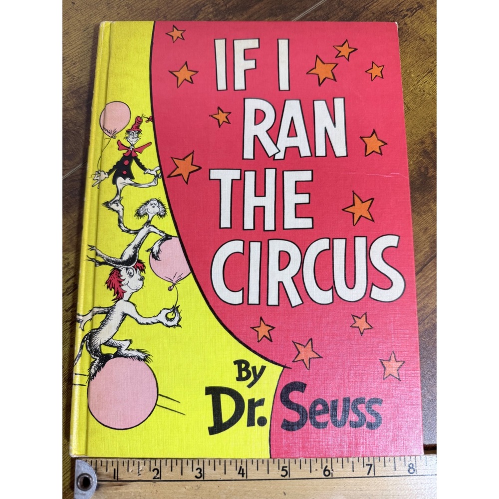 Dr. Seuss If I Ran the Circus Hardcover Book Red Yellow Vintage Classic Kids Y2K